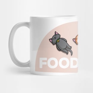 Sleepy Cartoon Cats in the Food Coma - version for the dark bg Mug